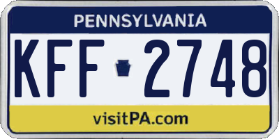 PA license plate KFF2748