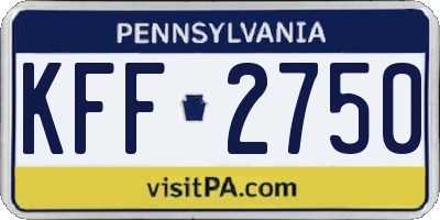 PA license plate KFF2750