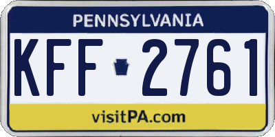 PA license plate KFF2761