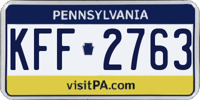 PA license plate KFF2763