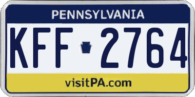 PA license plate KFF2764