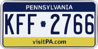 PA license plate KFF2766