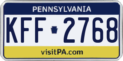 PA license plate KFF2768
