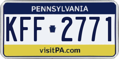 PA license plate KFF2771