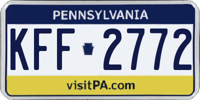 PA license plate KFF2772