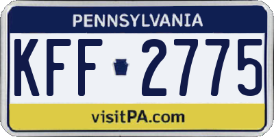 PA license plate KFF2775