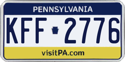 PA license plate KFF2776