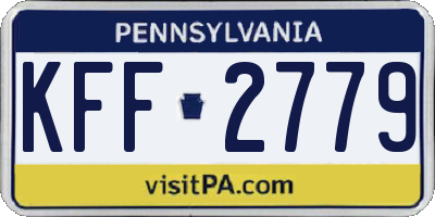 PA license plate KFF2779