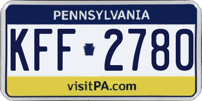 PA license plate KFF2780