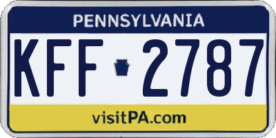 PA license plate KFF2787