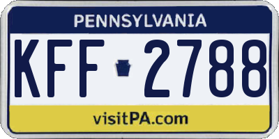 PA license plate KFF2788