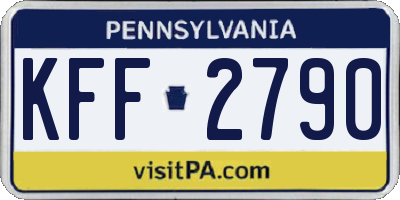 PA license plate KFF2790