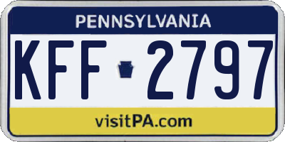 PA license plate KFF2797