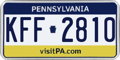 PA license plate KFF2810
