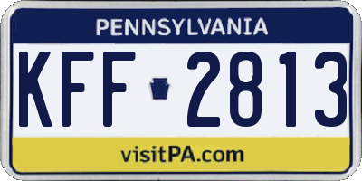 PA license plate KFF2813
