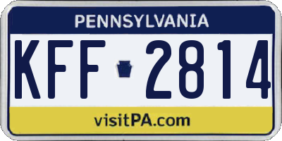 PA license plate KFF2814