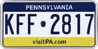 PA license plate KFF2817