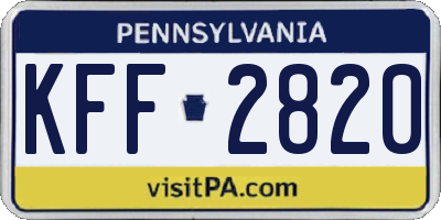PA license plate KFF2820