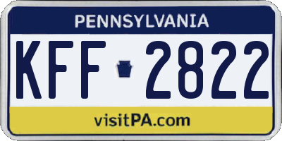 PA license plate KFF2822