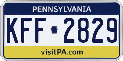 PA license plate KFF2829