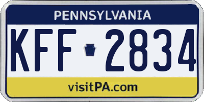 PA license plate KFF2834
