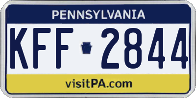 PA license plate KFF2844