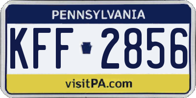 PA license plate KFF2856