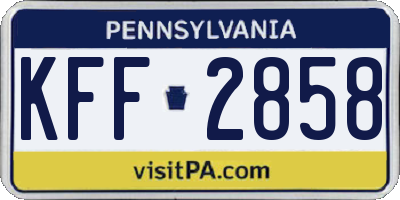 PA license plate KFF2858