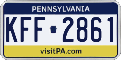 PA license plate KFF2861