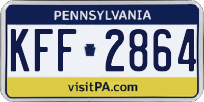 PA license plate KFF2864