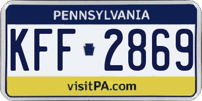PA license plate KFF2869