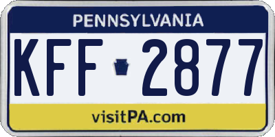 PA license plate KFF2877