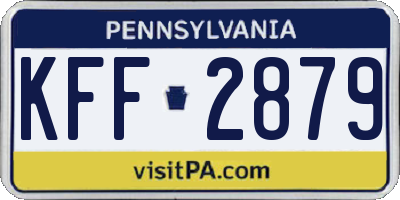 PA license plate KFF2879