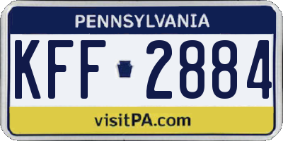 PA license plate KFF2884