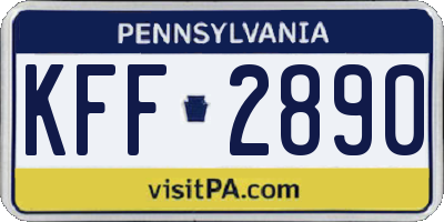 PA license plate KFF2890