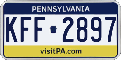 PA license plate KFF2897