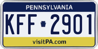 PA license plate KFF2901
