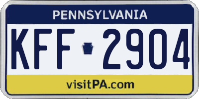 PA license plate KFF2904