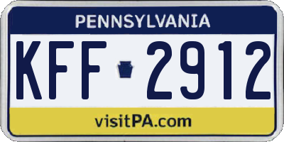 PA license plate KFF2912
