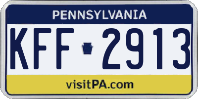 PA license plate KFF2913