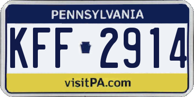 PA license plate KFF2914