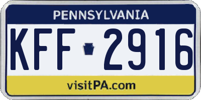 PA license plate KFF2916