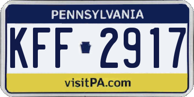 PA license plate KFF2917