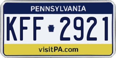 PA license plate KFF2921