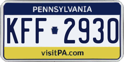 PA license plate KFF2930