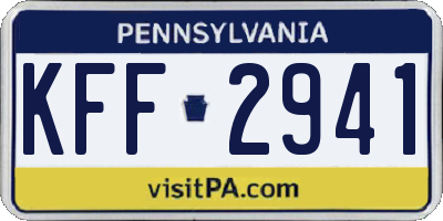 PA license plate KFF2941