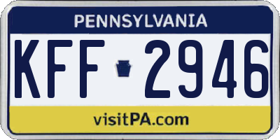 PA license plate KFF2946