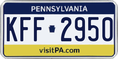 PA license plate KFF2950
