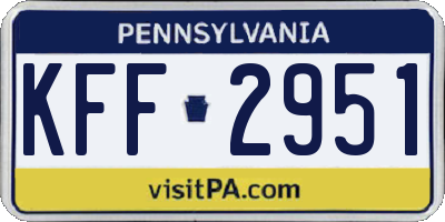 PA license plate KFF2951