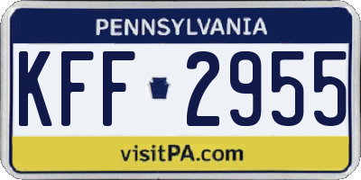 PA license plate KFF2955